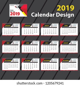 2019 Calendar Template 