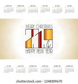 2019 calendar template