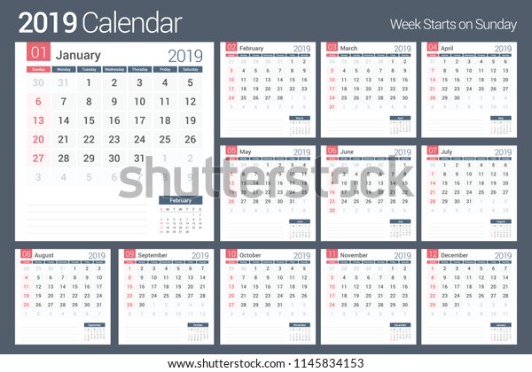2019 Calendar Template Planner 12 Webpages Inventory Vector image about Calendar Template for Pages identified as 2019 Calendar Template Planner 12 Web pages Inventory Vector