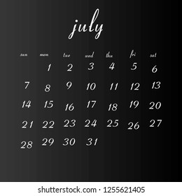 2019 Calendar Vector Design special for your and your projects