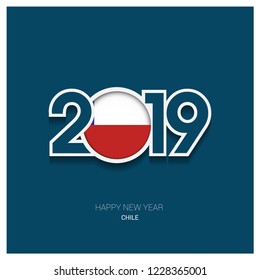 2019 Chile Typography, Happy New Year Background