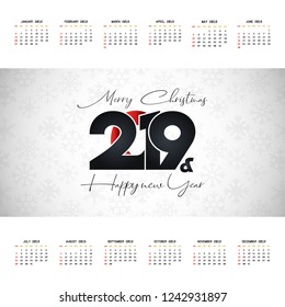 2019 christmas calendar design vector