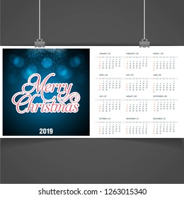 2019 Christmas Calendar Template