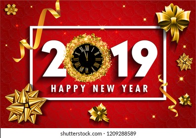 2019 clock Red