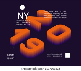 2019 Colored . Banner with 2019 Numbers. Vector New Year illustration.