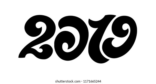 2019 concept symbol. Vector 2019 New Year design element