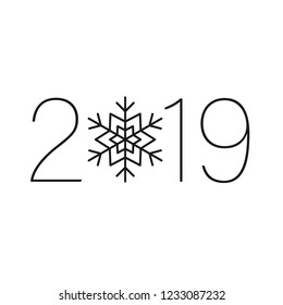 2019 countdown icon. Happy New Year 2019 countdown vector sign. Flat symbol