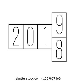 2019 countdown icon. Happy New Year 2019 countdown vector sign. Flat symbol