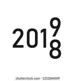 2019 countdown icon. Happy New Year 2019 countdown vector sign. Flat symbol