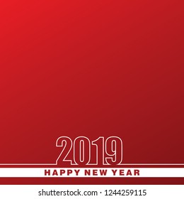 2019 creative greeting card design Red Background.