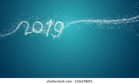 2019 creative soft color background design for new year greeting card, flyer, invitation, poster, brochure, banner or calendar. Vector template with snow and copy space