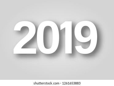 2019 cut out of paper icon. icon. New year concept symbol design. Stock - Vector illustration can be used for web