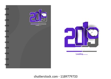 2019 Dairy cover design Simple background. vector design print template 