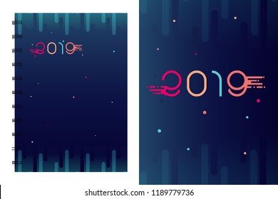 2019 Dairy cover design Simple background. vector design print template 