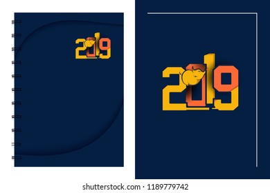 2019 Dairy cover design Simple background. vector design print template 