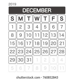 2019 DECEMBER Calendar Planner Design.