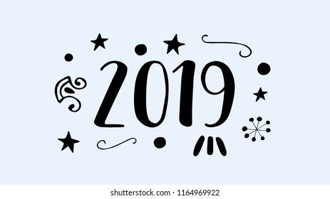 2019 Design Vector Decorative Background. Best for Greetings Card or Christmas Invitation. 