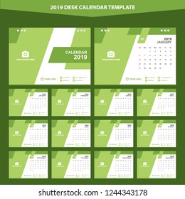 2019 Desk Calendar Template Vector