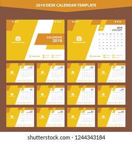 2019 Desk Calendar Template Vector