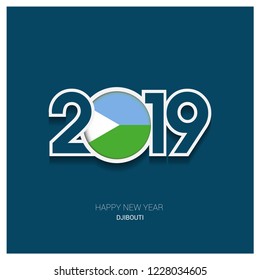 2019 Djibouti Typography, Happy New Year Background