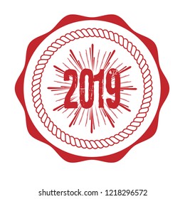 2019 emblem, label, badge. vintage stamp