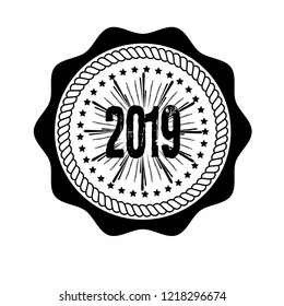 2019 emblem, label, badge. vintage stamp