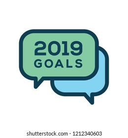 2019 Goals Vector graphic with year 2019 and artistically styled images