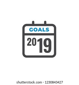 2019 Goals Vector graphic with year 2019 and artistically styled images