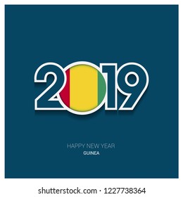 2019 Guinea Typography, Happy New Year Background