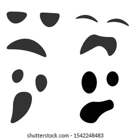 

2019 Halloween cute white ghost with cute and spooky faces