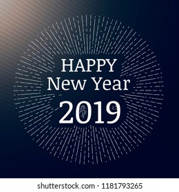 2019 hand written card on a gradient background. Happy New Year card design. Vector illustration EPS 10 file.
