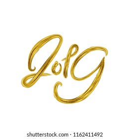2019 hand written lettering. Golden acrylic numbers isolated on a white background. Happy New Year card with gold brush stroke. Vector illustration EPS10 file.