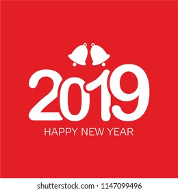 2019 Happy New Yearю Calendar Design,  Greeting Card or Seasonal Flyers. Vector