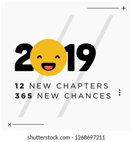 
2019 happy new year 12 new chapters 365 new chances quote poster design