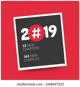 
2019 happy new year 12 new chapters 365 new chances quote poster design