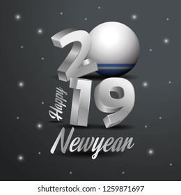 2019 Happy New Year Altai Republic Flag Typography. Abstract Celebration background