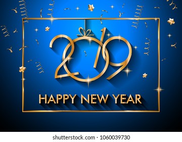 2019 Happy New Year Background for your Seasonal Flyers and Greetings Card or Christmas themed invitations