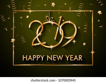 2019 Happy New Year Background for your Seasonal Flyers and Greetings Card or Christmas themed invitations