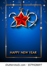 2019 Happy New Year Background for your Seasonal Flyers and Greetings Card or Christmas themed invitations