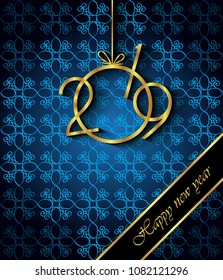 2019 Happy New Year background for your invitations, festive posters, greetings cards.