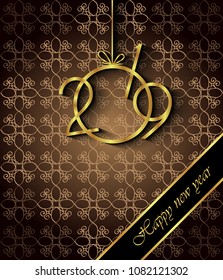 2019 Happy New Year background for your invitations, festive posters, greetings cards.