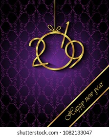 2019 Happy New Year background for your invitations, festive posters, greetings cards.