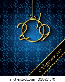 2019 Happy New Year background for your invitations, festive posters, greetings cards.