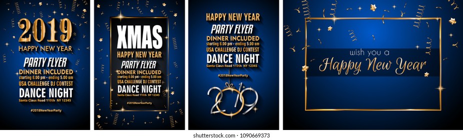 2019 Happy New Year Background for your Seasonal Flyers and Greetings Card or Christmas themed invitations
