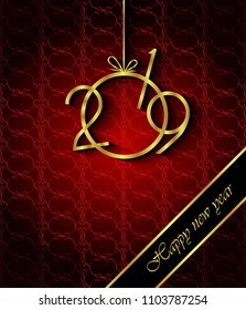 2019 Happy New Year background for your invitations, festive posters, greetings cards.