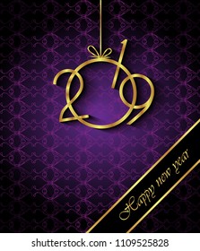 2019 Happy New Year background for your invitations, festive posters, greetings cards.