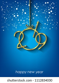 2019 Happy New Year Background for your Seasonal Flayer and Greetings Card.