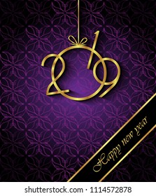 2019 Happy New Year background for your invitations, festive posters, greetings cards.