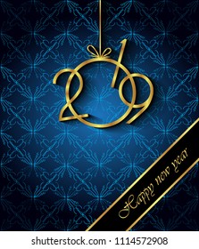 2019 Happy New Year background for your invitations, festive posters, greetings cards.