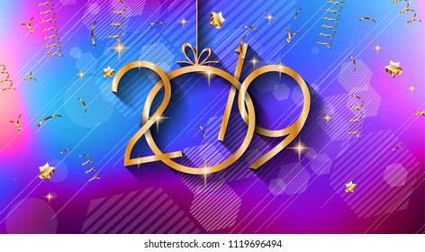 2019 Happy New Year Background for your Seasonal Flyers and Greetings Card or Christmas themed invitations